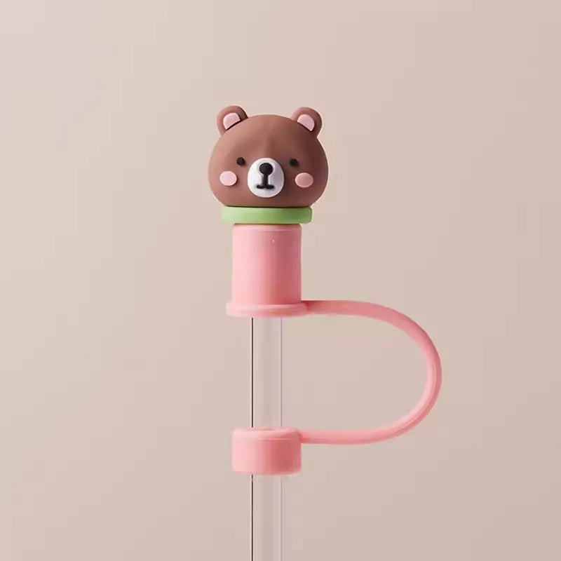 SipCharm™ Kawaii Straw Cover Cap – Cute & Functional Silicone Straw Toppers