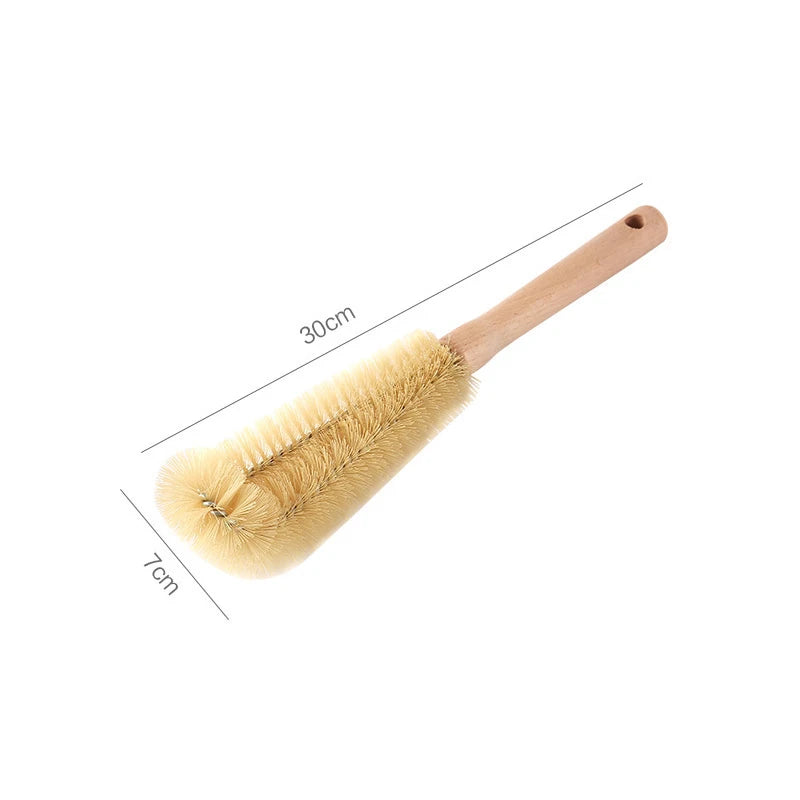 SipCharm™ Wooden Bottle Cleaning Brush – Long Handle Scrubber for Tumblers & Glassware