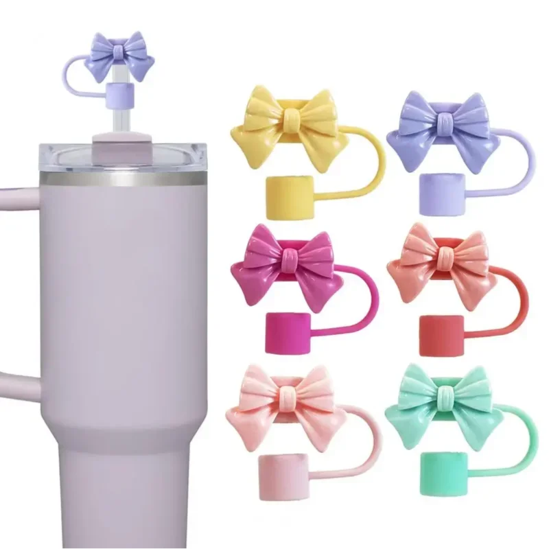 SipCharm™ Bow Straw Cover Cap - Adorable & Practical Silicone Straw Cap for Tumblers