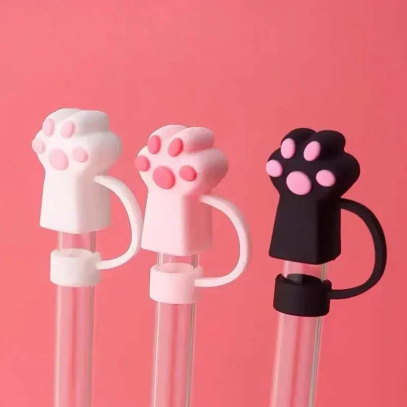 SipCharm™ Kitty Paw 3PCS Straw Cover Set – Adorable for Tumbler