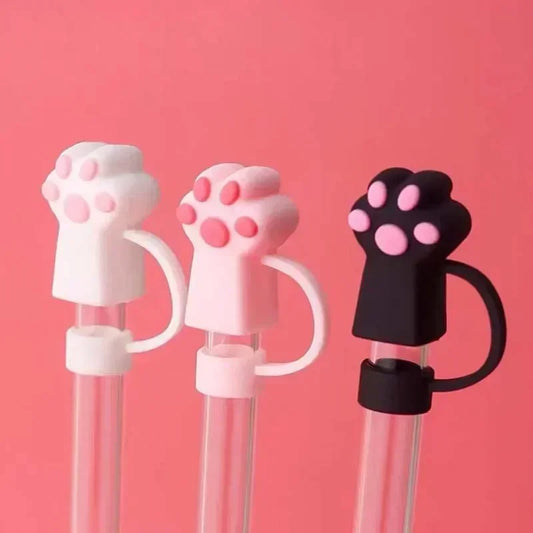 SipCharm™ Kitty Paw 3PCS Straw Cover Set – Adorable for Tumbler