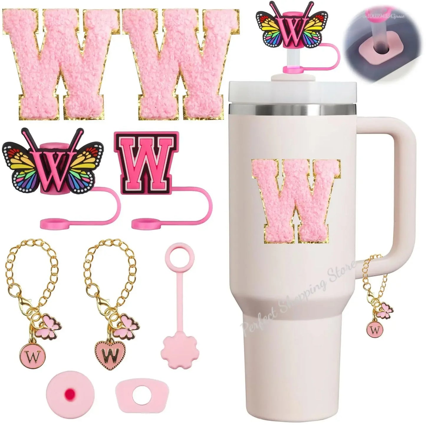 SipCharm™ The Pink Edit – 8-Piece Stanley Cup Accessory Set