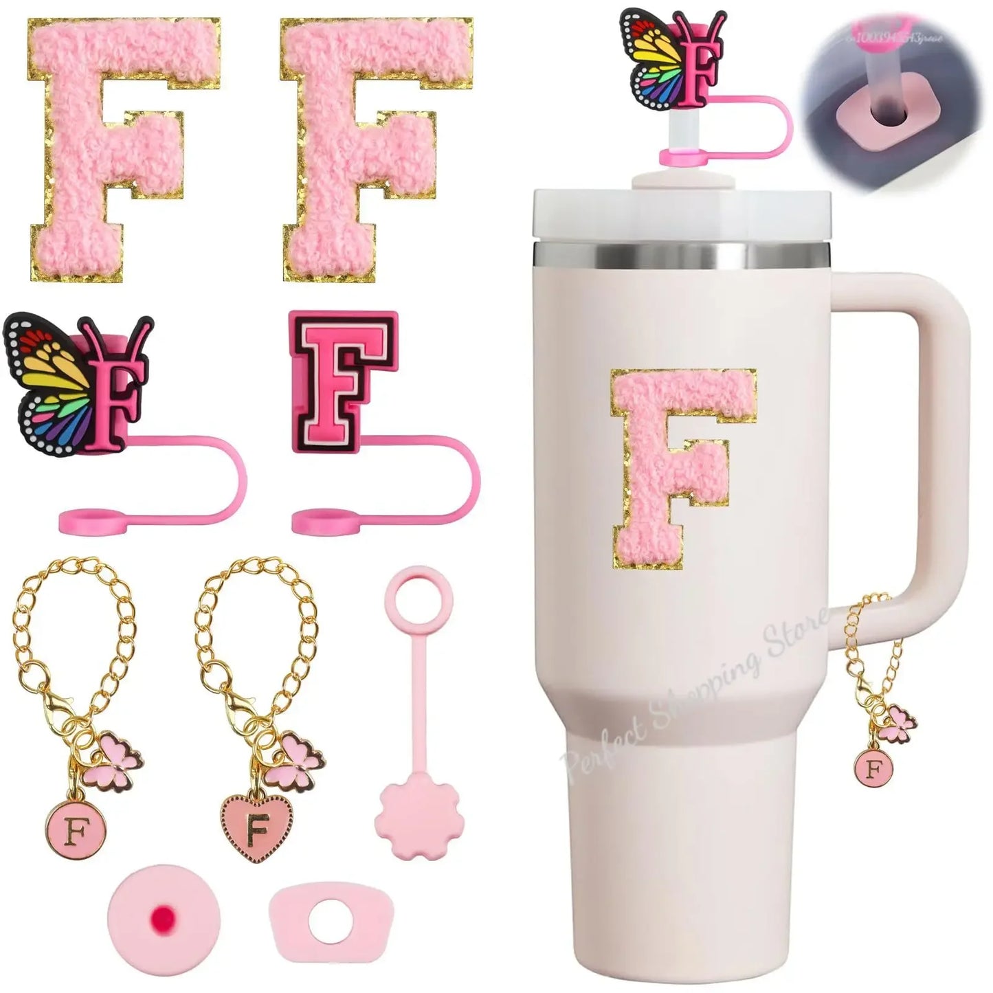 SipCharm™ The Pink Edit – 8-Piece Stanley Cup Accessory Set