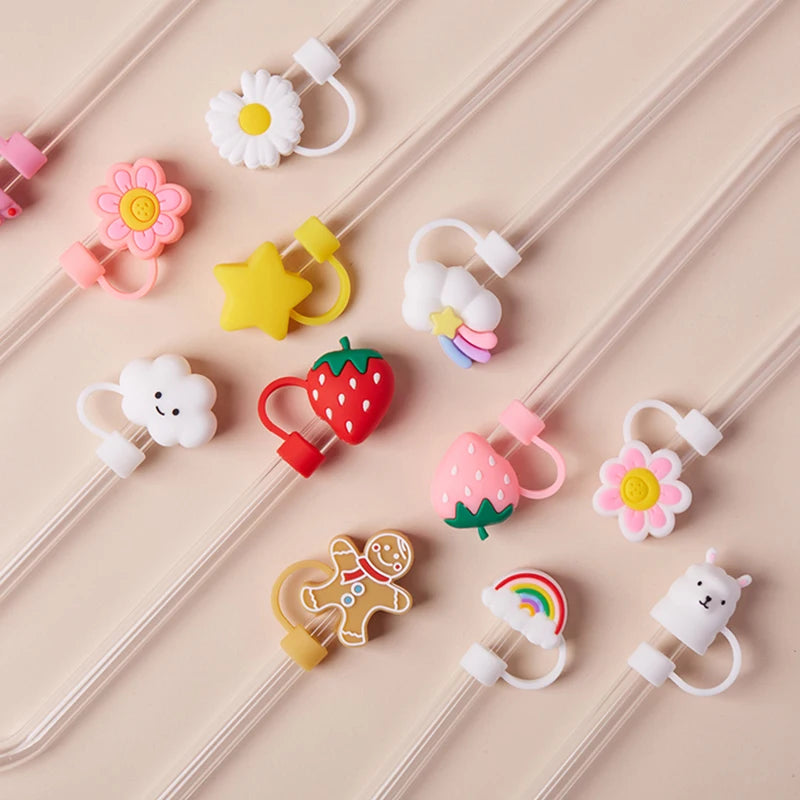 SipCharm™ Kawaii Straw Cover Cap – Cute & Functional Silicone Straw Toppers