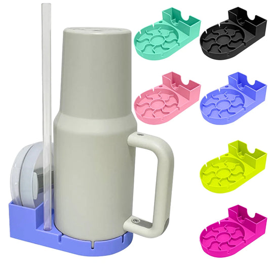 SipCharm™ Silicone Tumbler Drying Station – Non-Slip Bottle Drainer Stand for Stanley Cup