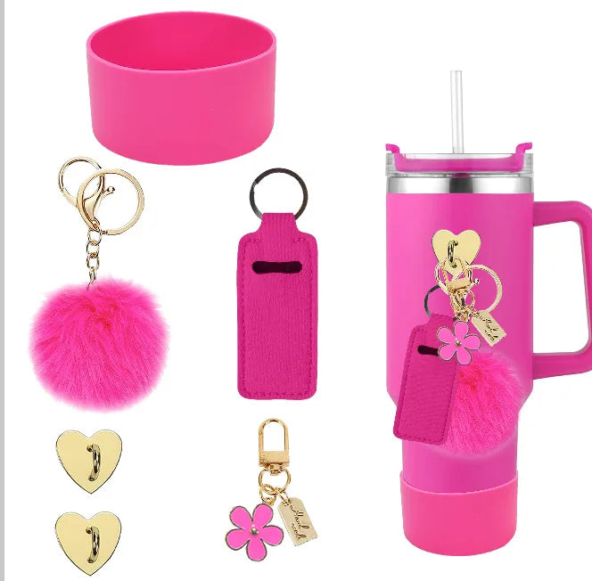 SipCharm™ Soft & Fluffy 6-Piece Tumbler Accessory Set