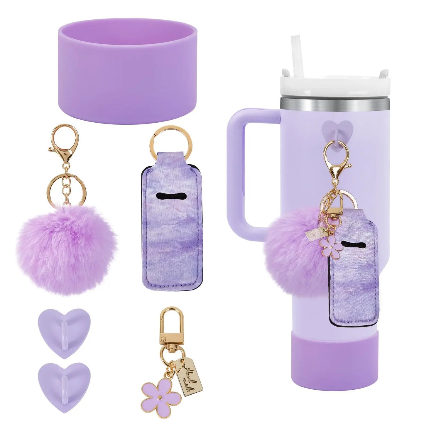 SipCharm™ Soft & Fluffy 6-Piece Tumbler Accessory Set