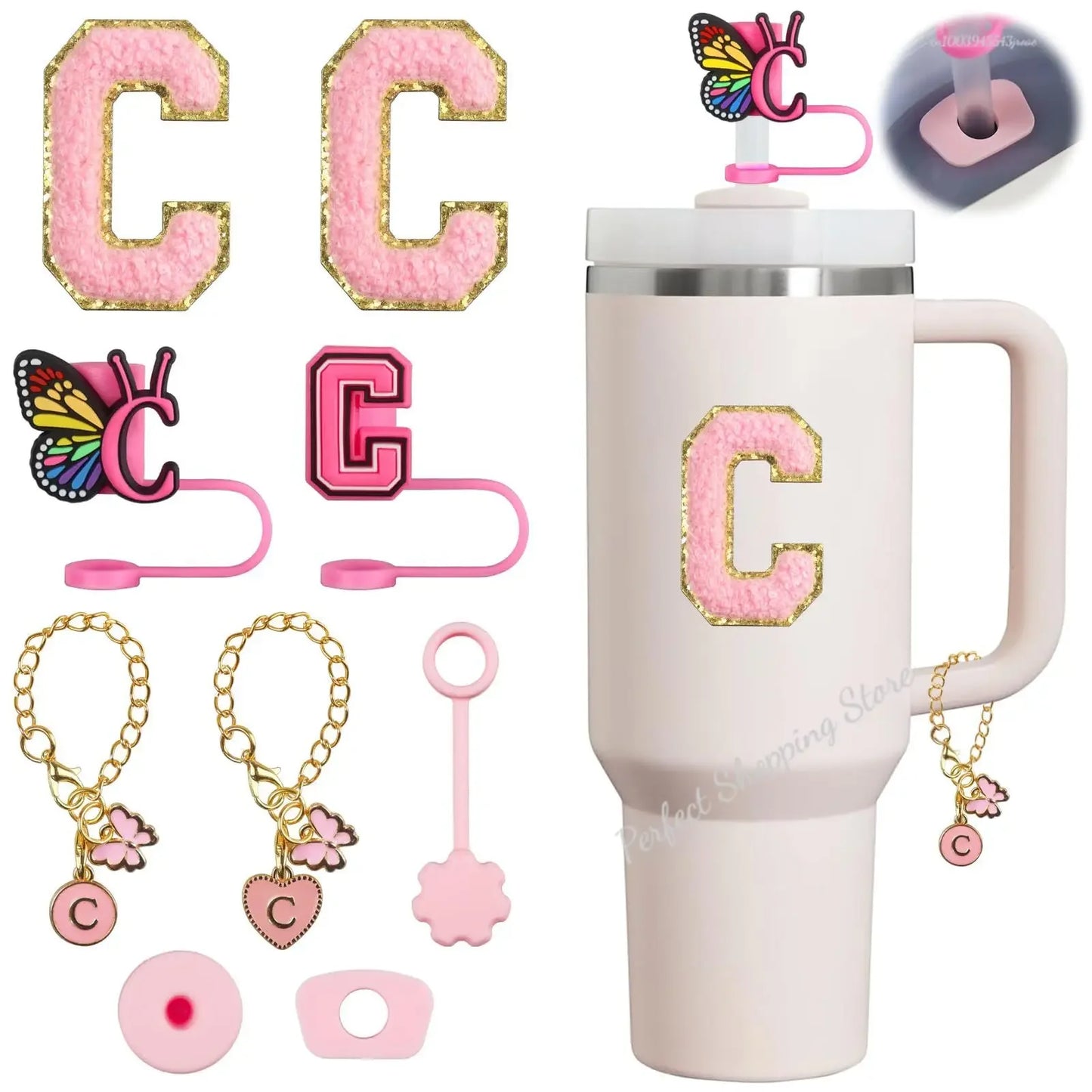 SipCharm™ The Pink Edit – 8-Piece Stanley Cup Accessory Set