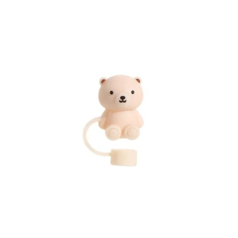 SipCharm™ Teddy Bear Straw Cover Cap – Cute And Cozy Drink Companion