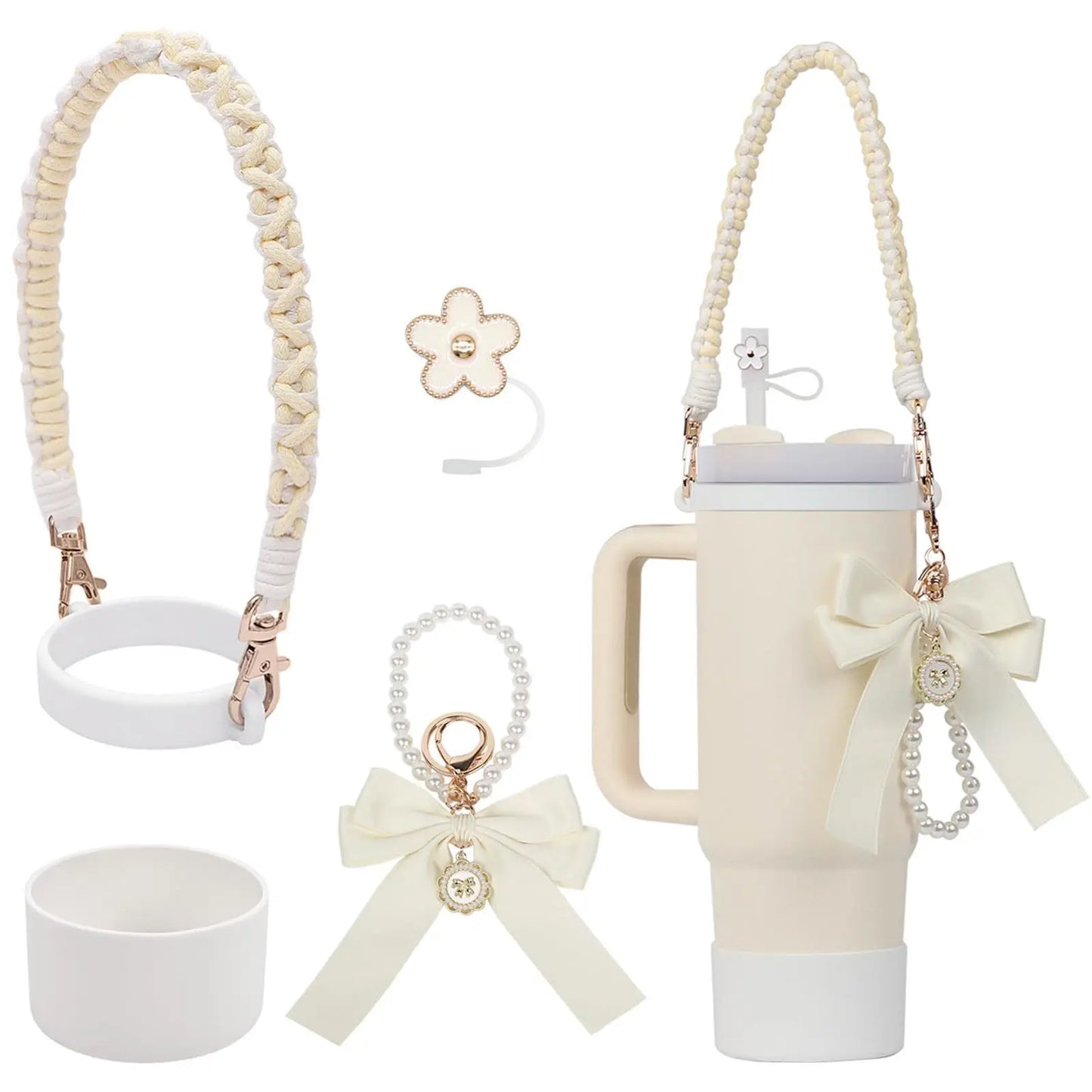 SipCharm™ – 4PCS Girly Tumbler Accessory Set 🎀✨