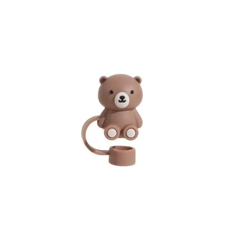 SipCharm™ Teddy Bear Straw Cover Cap – Cute And Cozy Drink Companion