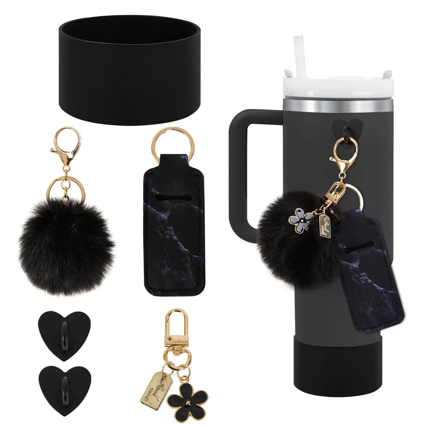 SipCharm™ Soft & Fluffy 6-Piece Tumbler Accessory Set