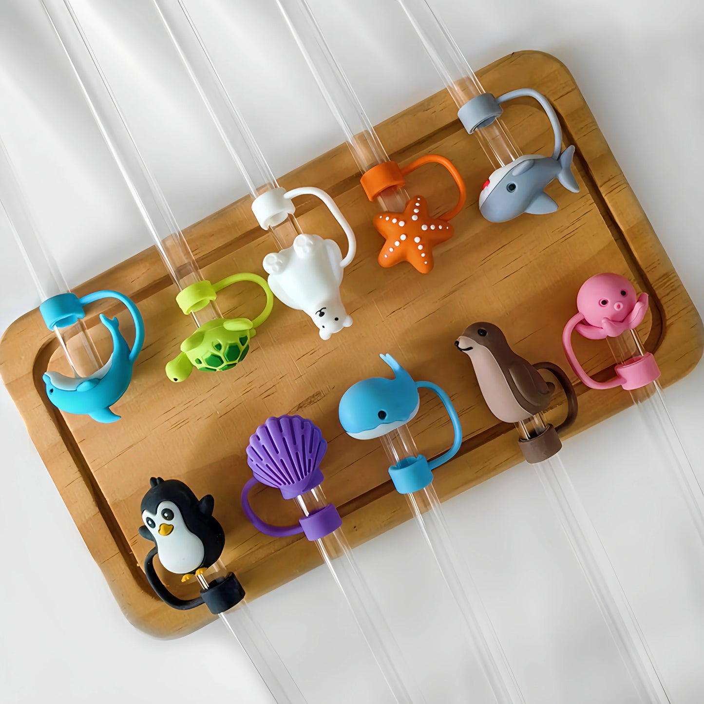 SipCharm™ Ocean Animal Straw Covers – Cute & Functional Silicone Straw Caps for Tumblers