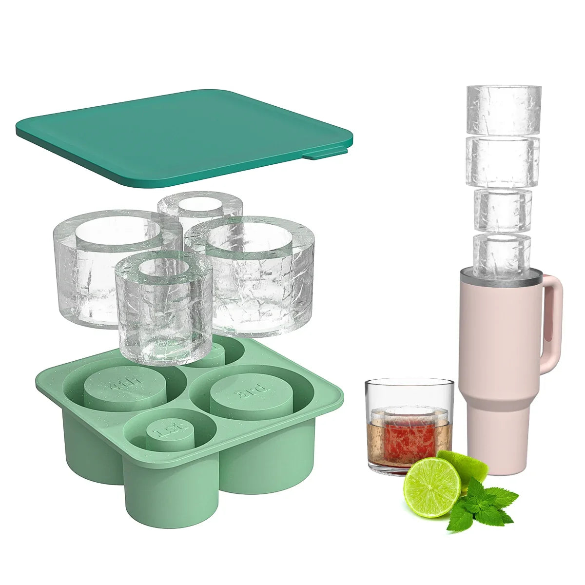 SipCharm™ Silicone Ice Cube Tray – Hollow Cylinder Ice Molds