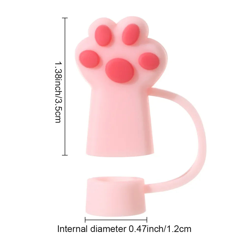 SipCharm™ Kitty Paw 3PCS Straw Cover Set – Adorable for Tumbler