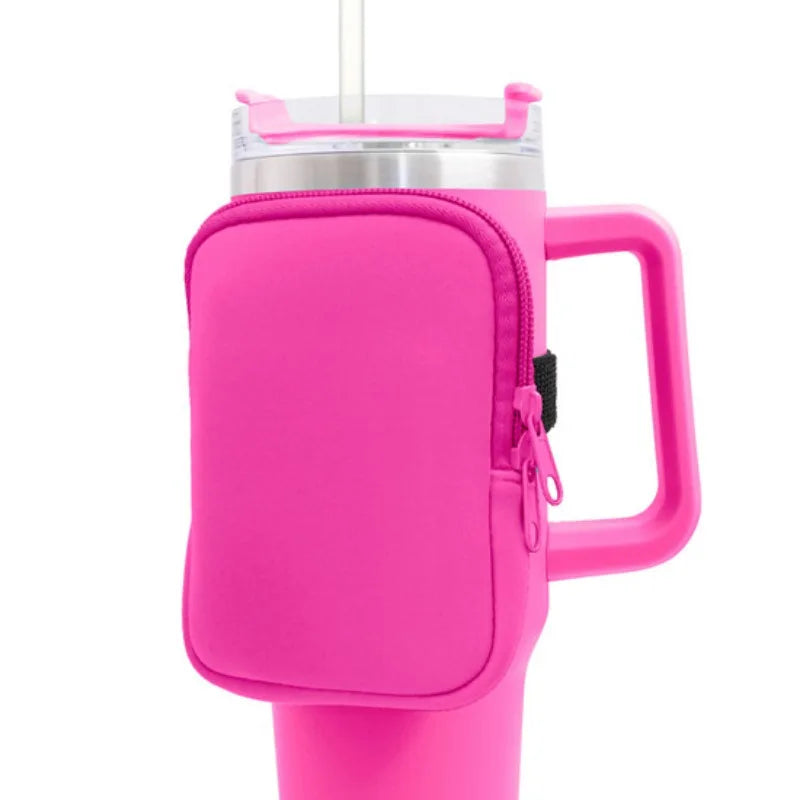 SipCharm™ Water Bottle Pouch – Neoprene Caddy for Tumblers, Bag with Storage for Essentials