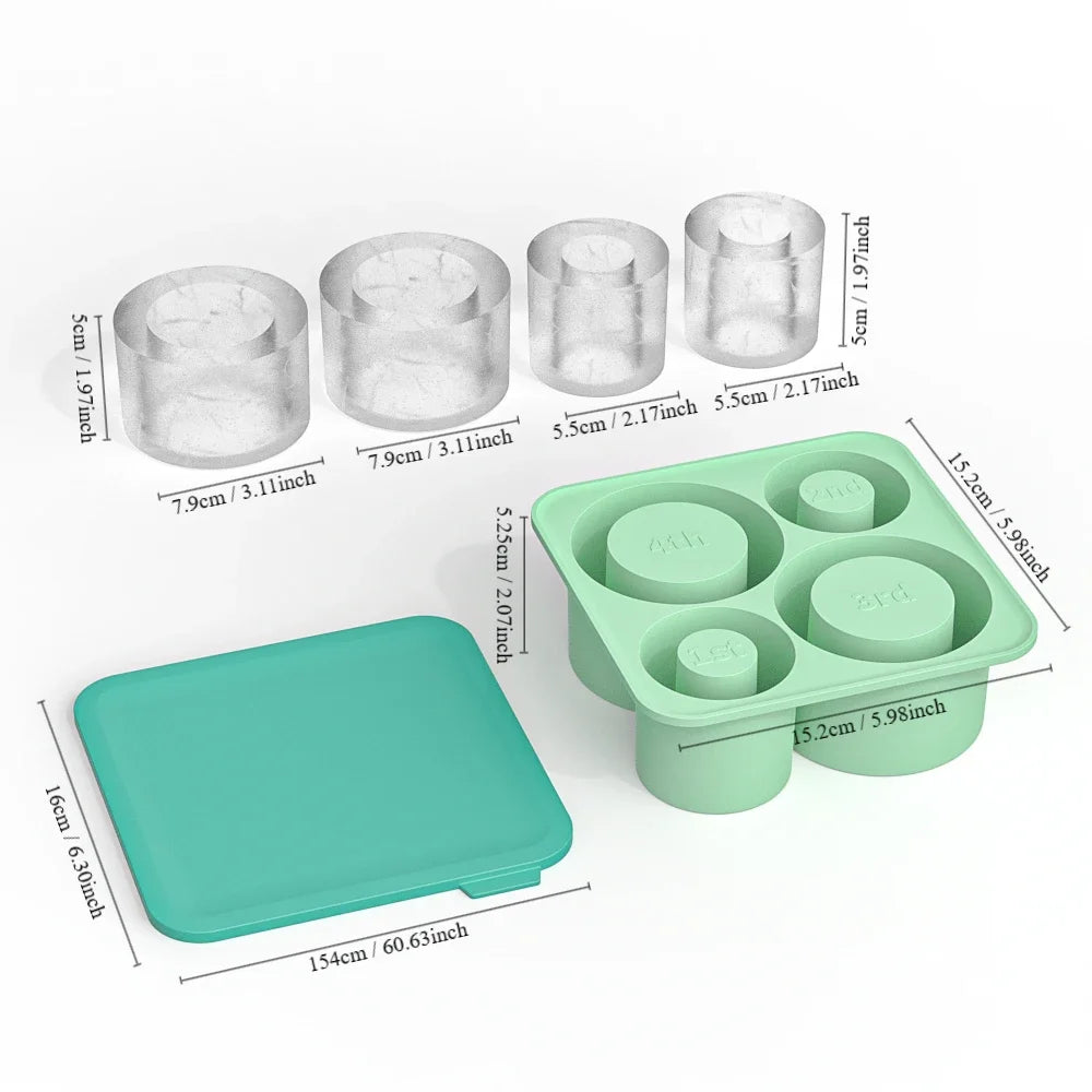 SipCharm™ Silicone Ice Cube Tray – Hollow Cylinder Ice Molds