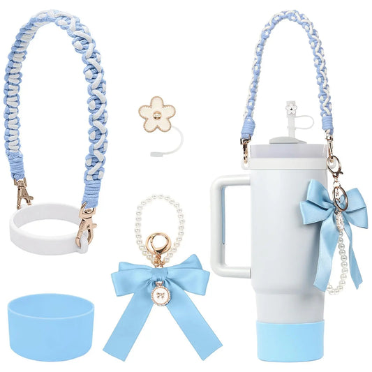 SipCharm™ – 4PCS Girly Tumbler Accessory Set 🎀✨