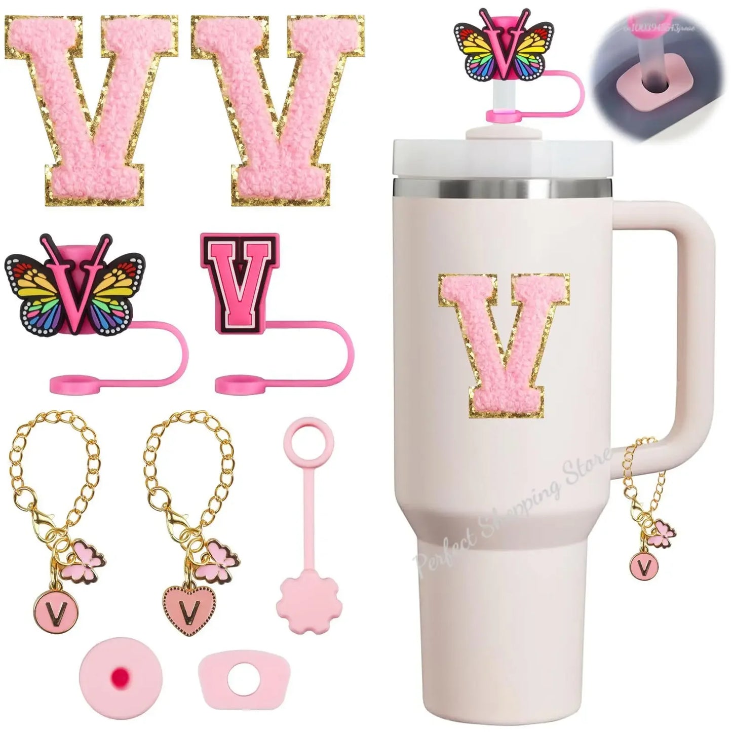 SipCharm™ The Pink Edit – 8-Piece Stanley Cup Accessory Set