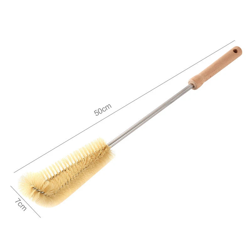 SipCharm™ Wooden Bottle Cleaning Brush – Long Handle Scrubber for Tumblers & Glassware