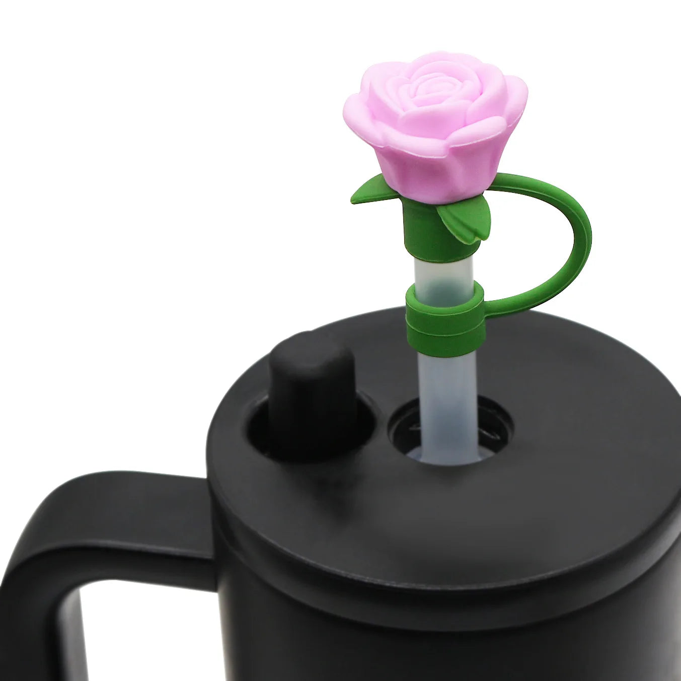 SipCharm™ Rose Flower Straw Cover – Elegant & Functional Silicone Straw Cap for Tumbler