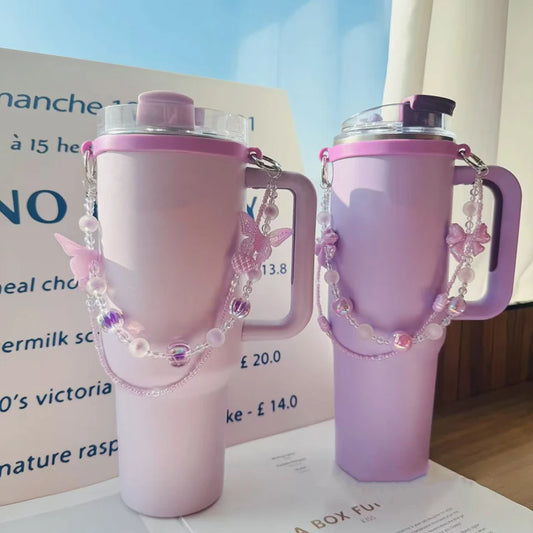 SipCharm™ Crystal Fairy Water Bottle Handle Strap – Portable & Stylish for 30oz/40oz Stanley Tumblers ✨