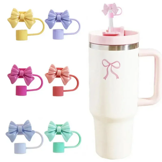 SipCharm™ Bow Straw Cover Cap - Adorable & Practical Silicone Straw Cap for Tumblers