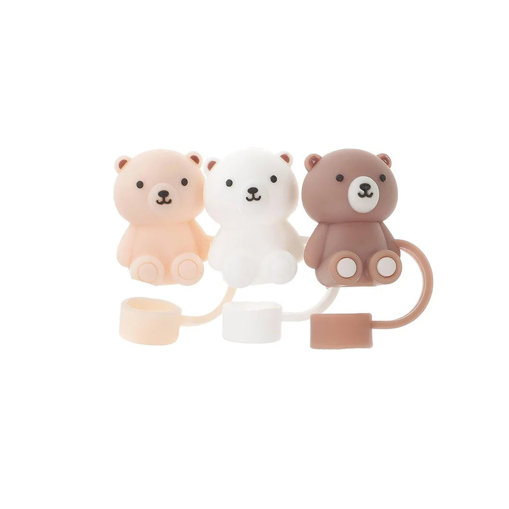 SipCharm™ Teddy Bear Straw Cover Cap – Cute And Cozy Drink Companion